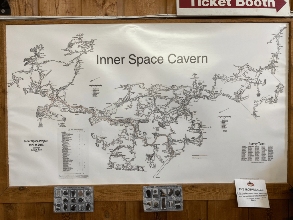map of inner space caverns, where is laura traveling