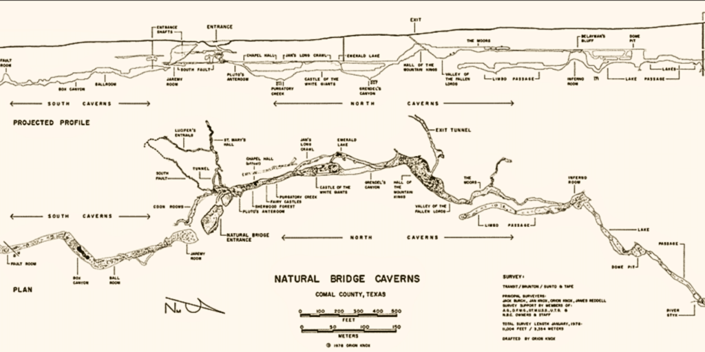 detailed map of natural bridge caverns, where is laura traveling