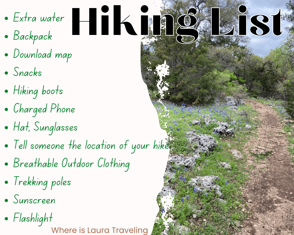 hiking list, where is laura traveling