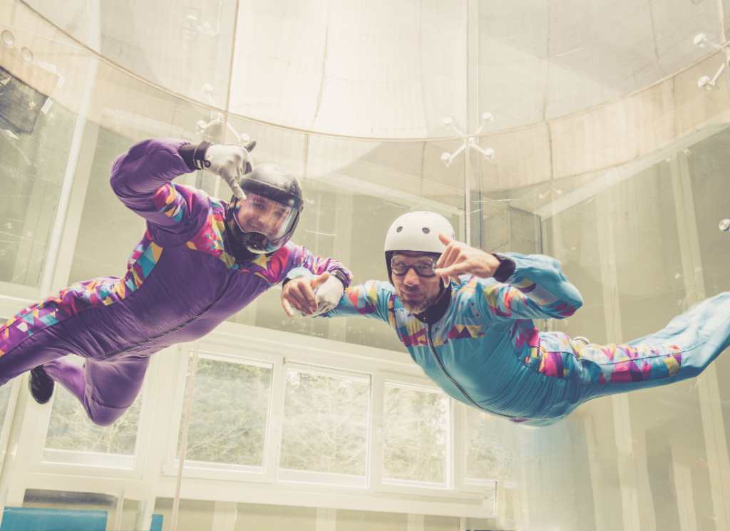 indoor skydiving, where is laura traveling