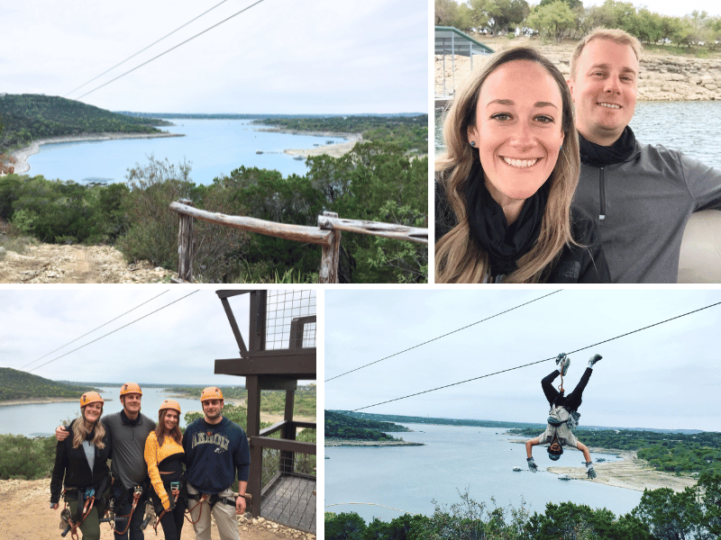 lake travis ziplining, where is laura traveling