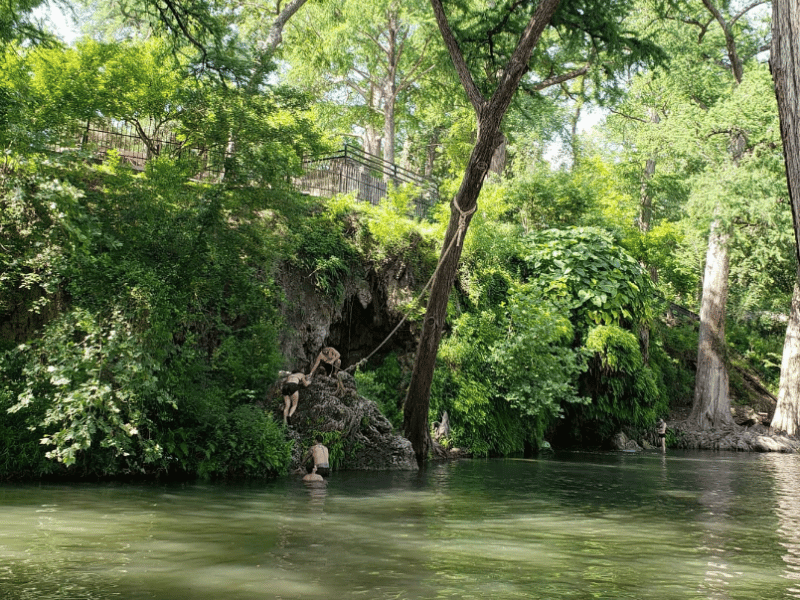 Krause Springs swimming hole, where is laura traveling