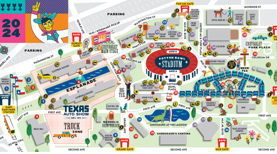 State fair of Texas map, where is laura traveling