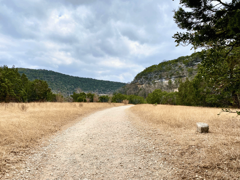 walking trail in a valley at lost maples state park